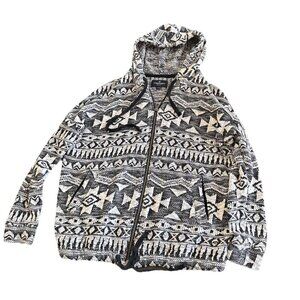 American Eagle Aztec Zip Up Hoodie Sweater Small